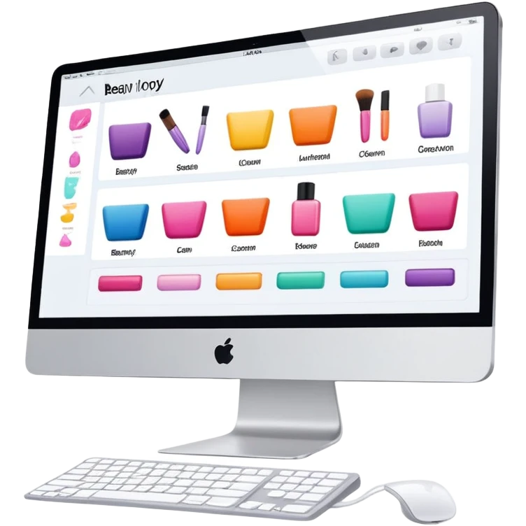 beauty salon inventory dashboard on iMac emoji