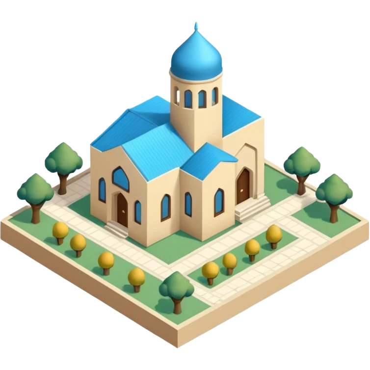 little city and many, small, ordinary, simple, home, Iranian-style, 1980, isometric emoji