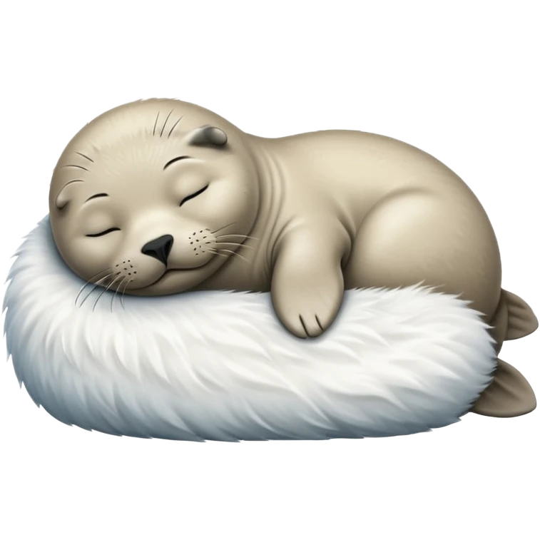 Fluffy Sleeping seal  emoji