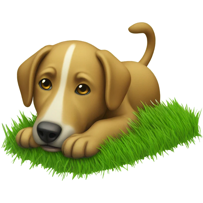 Grass eating dog emoji