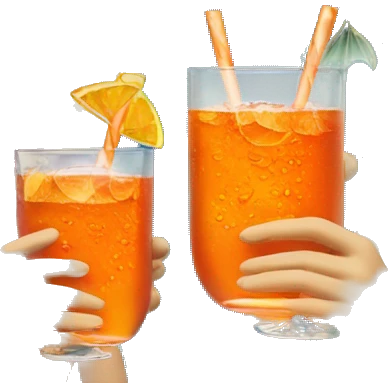 Three beautiful blond mermaids drinking aperol  emoji