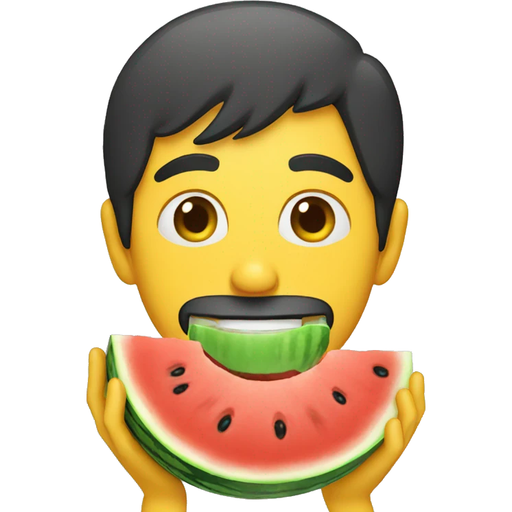 guy eating watermelon emoji