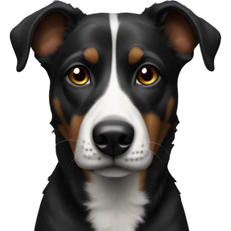 black street dog ears up with a white chest emoji