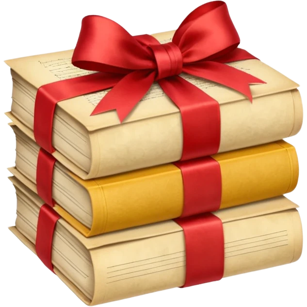 Stack of aged letters, tied with a red ribbon emoji