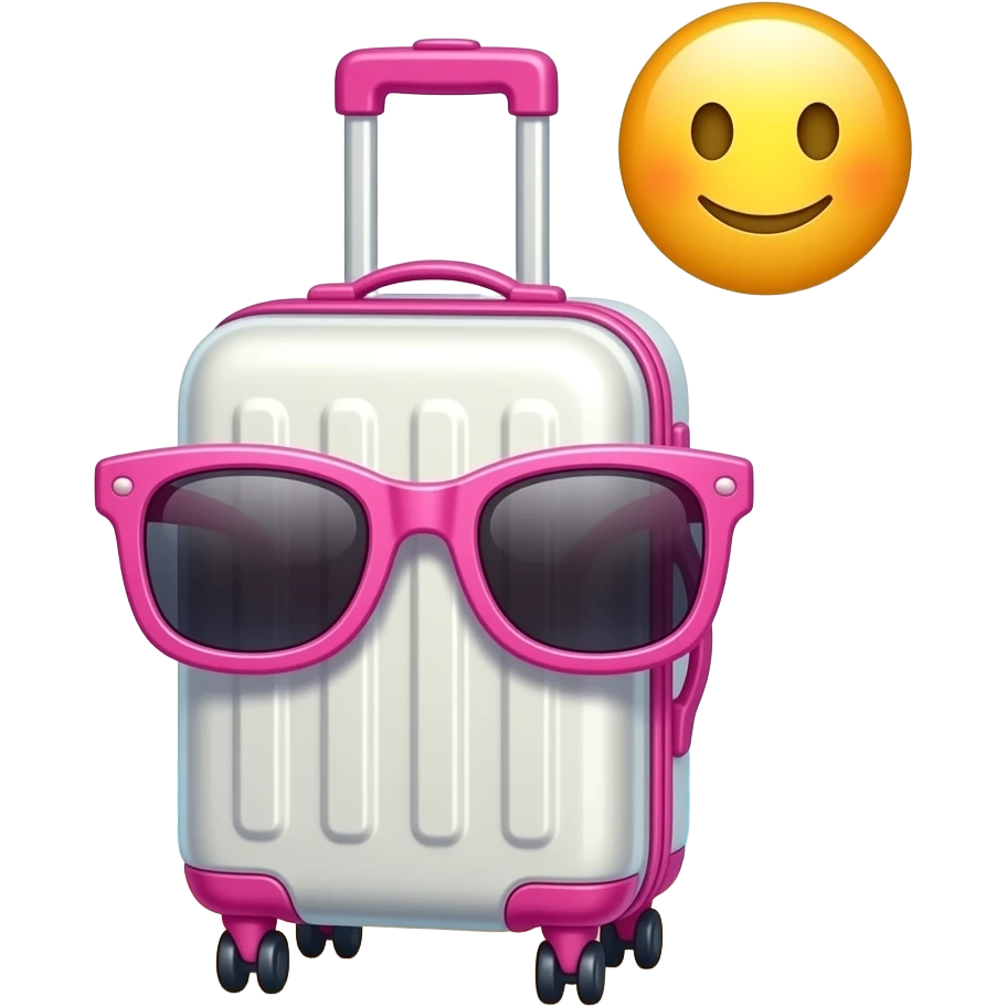 kawaii luggage happy sunglasses beach cute smiley holiday emoji