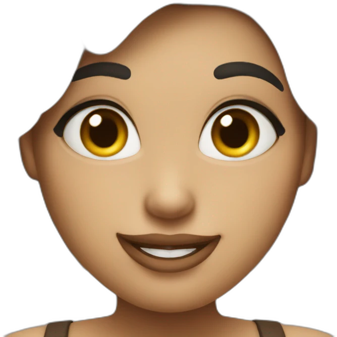 a curvy girl winking emoji