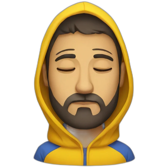 Armenian men  with yellow hoodie sleeping emoji