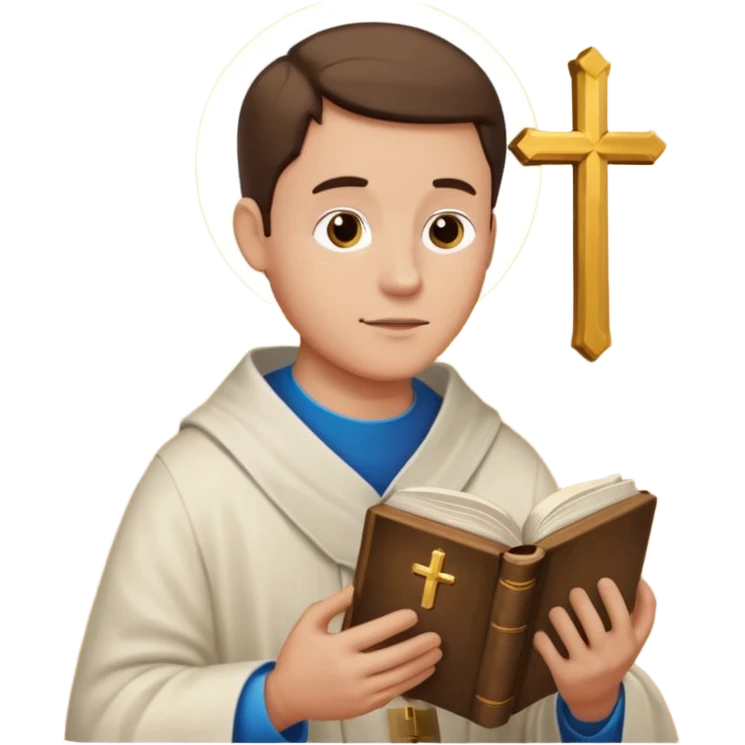 Guy who reads Bible with cross on it without something in the background emoji