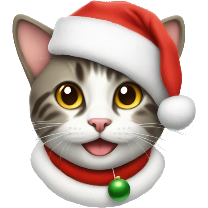 Cat with santa hat emoji