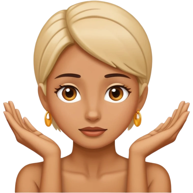 a female with her hands on her neck emoji