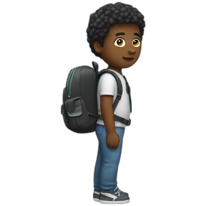 Black person with backpack emoji