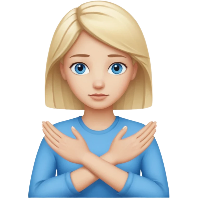 decision gesture women cross hands no Signal emoji