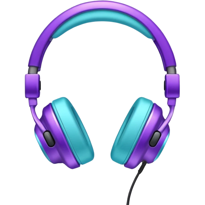 Glitter Purple and Cian headset emoji