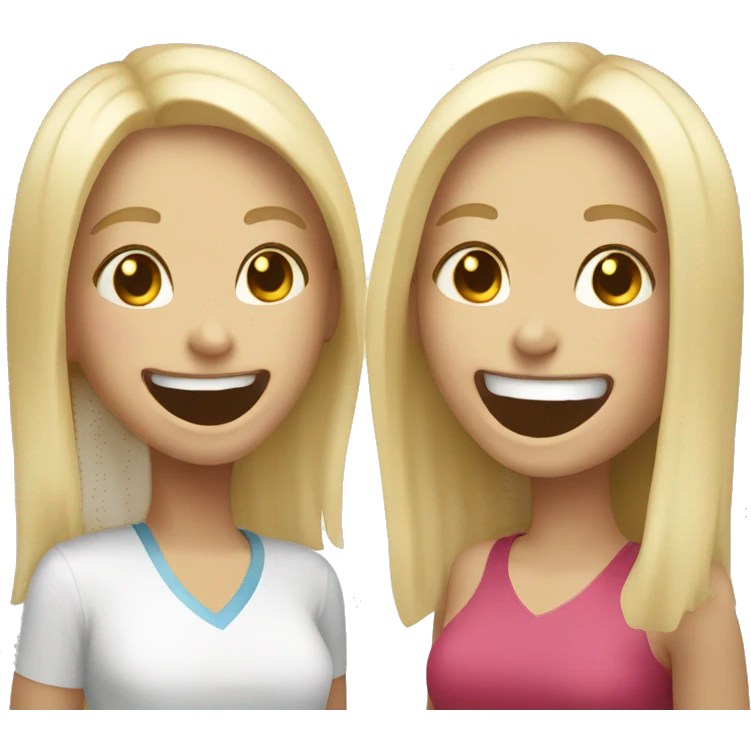 two white girls laughing emoji