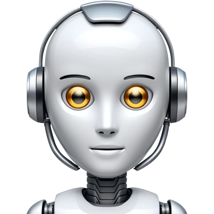 futuristic AI agent robot with digital features emoji