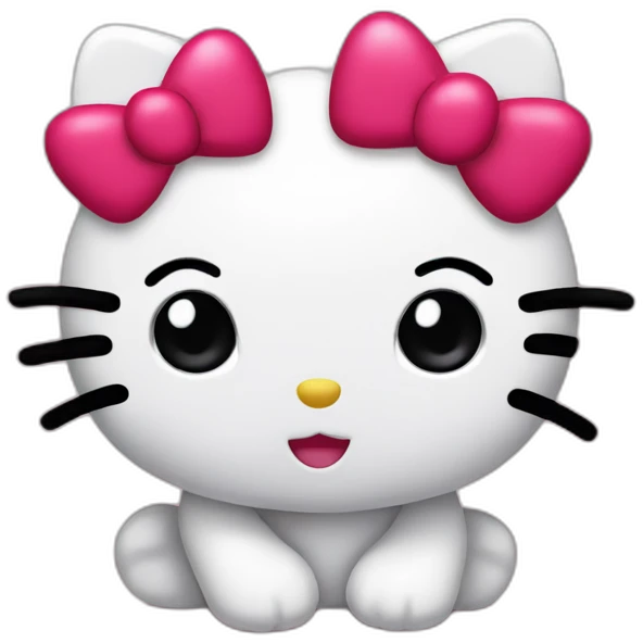 hello kitty with eyes in hearts emoji