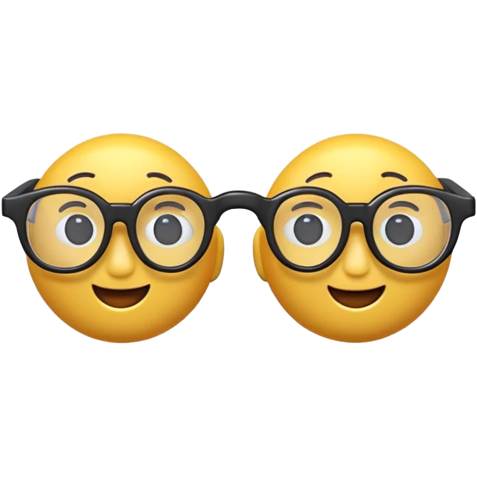Cartoon 3D render, emojis 👓  as cute 3D objects, Pixar-style,  emoji