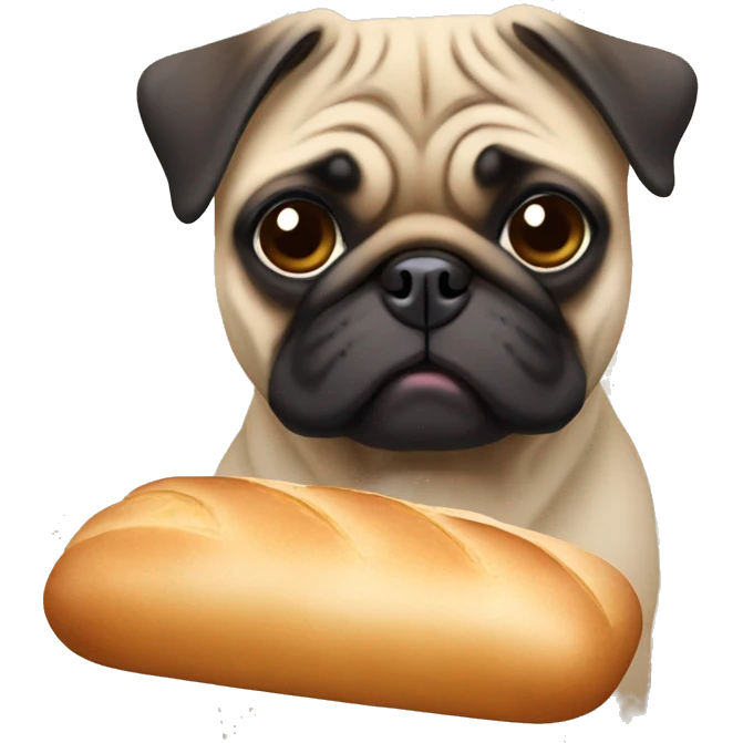 Pug with bread  emoji