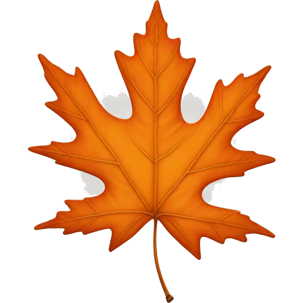 One orange maple leaf emoji