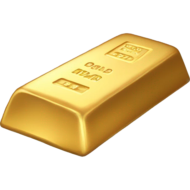 Cartoony Gold Bar only one gold bar NO TEXT Imitate iphone emoji