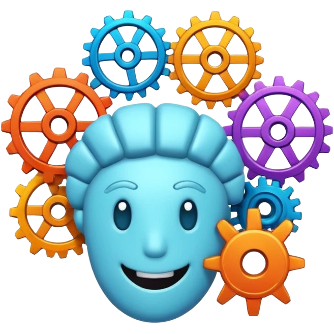 Generate an emoji whish shows Brain Factory Wonder Workshop. Which is in a nice cartoon style emoji