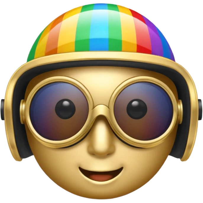 gold simulation rainbow visor Earth goggles emoji