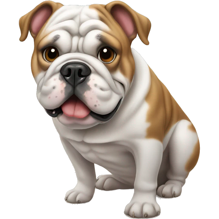 English bulldog at beach emoji