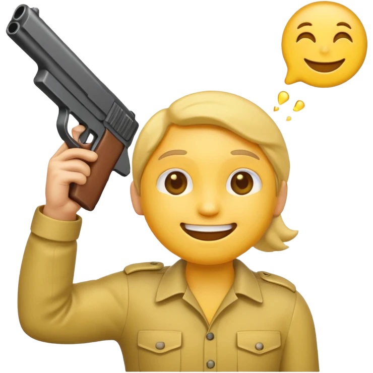 It should look like the standard smiling emoji which is ironically holding a gun to his head emoji