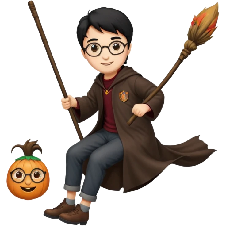Harry potter riding on a broomstick emoji