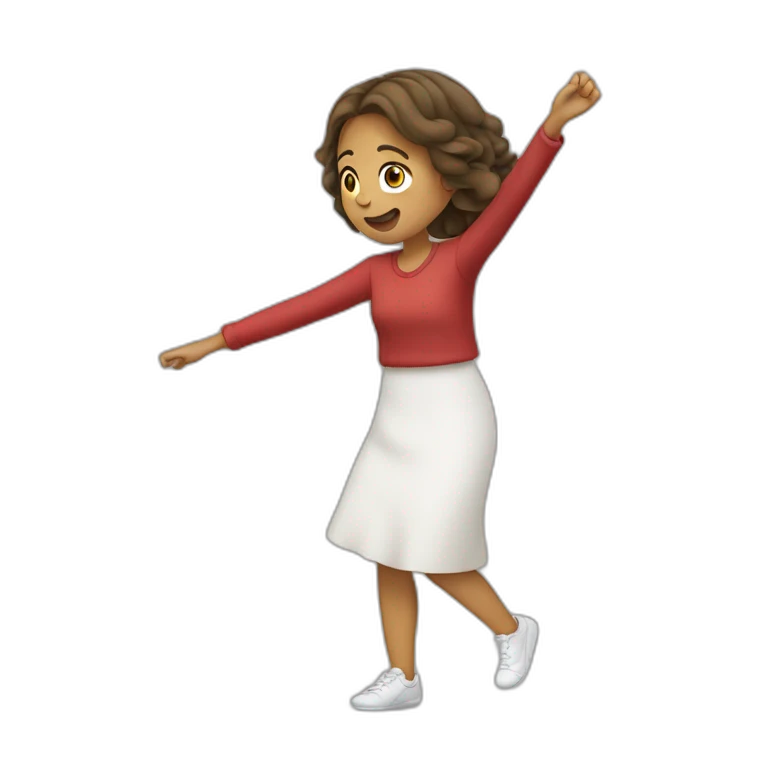 Une fille qui fait un dab emoji