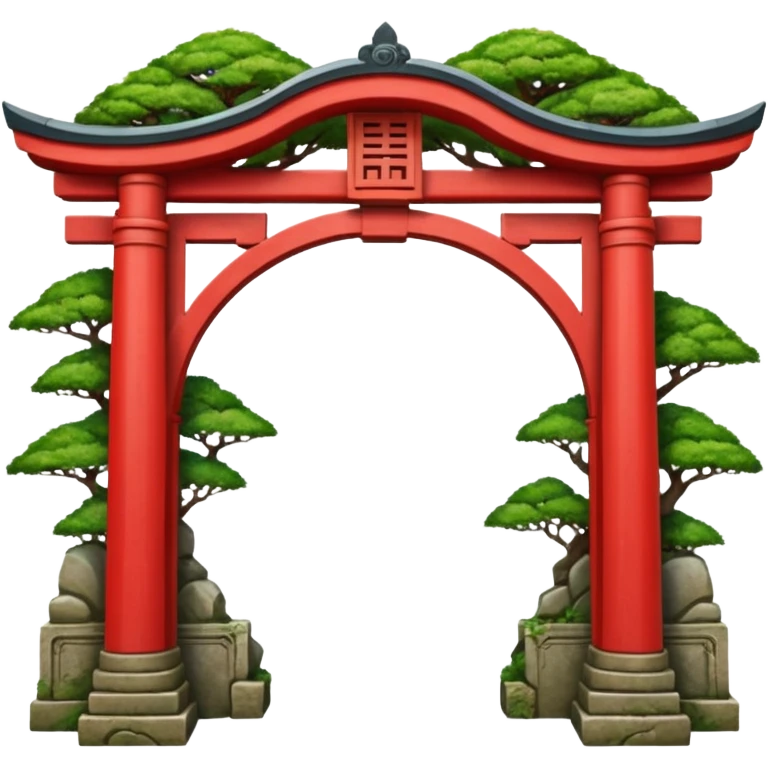 Japanese red archway aesthetic scenery  emoji
