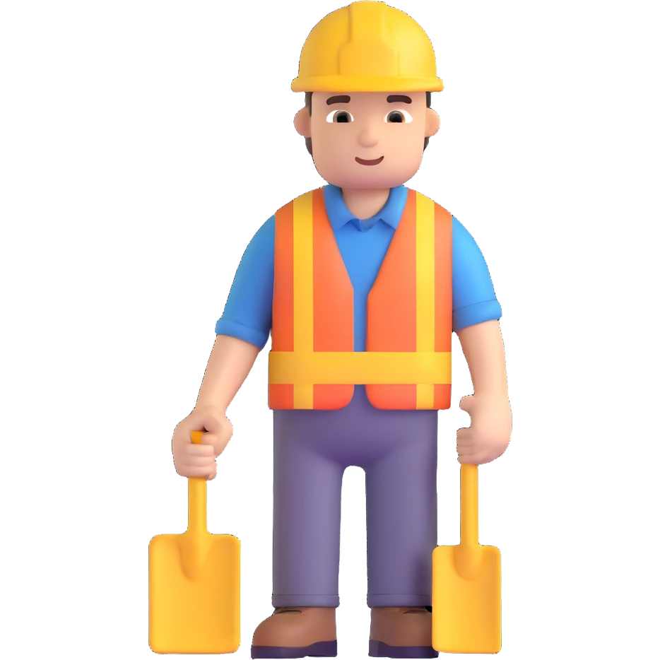 builder constructing himself, self-creation emoji