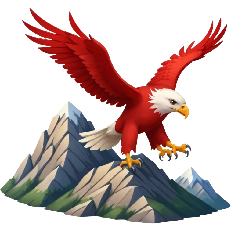 Red eagle on montains as flag emoji