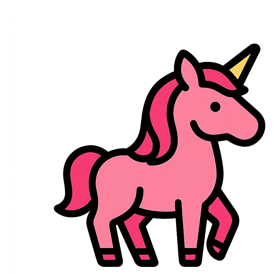 A beautiful pinkish unicorn emoji