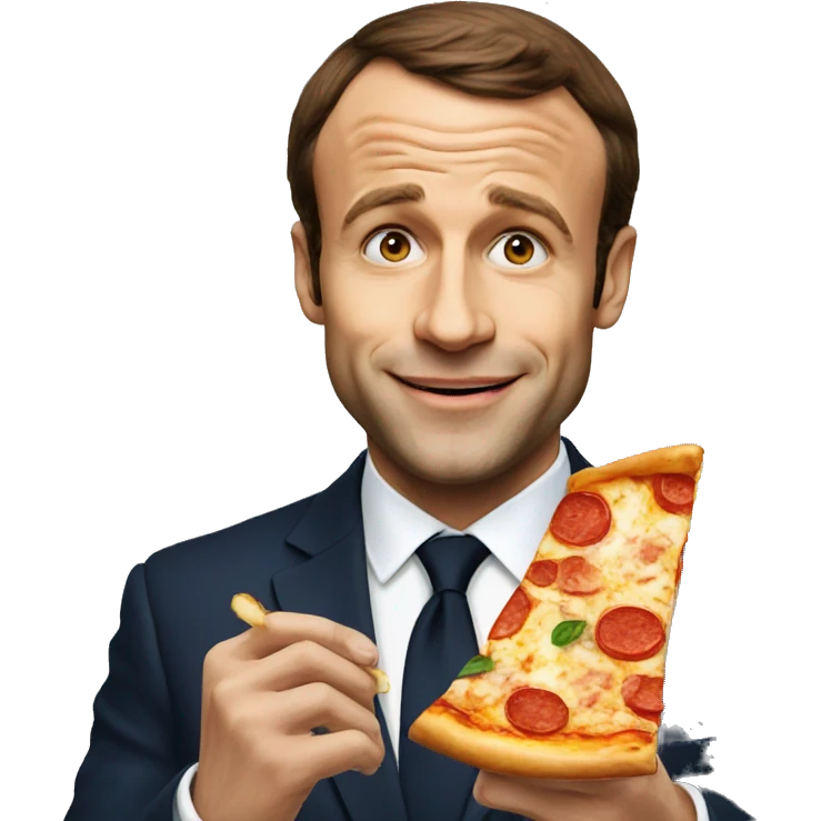 Macron eating pizza  emoji