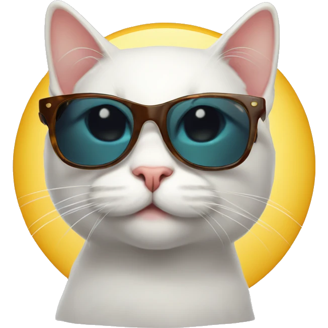 Cat with sunglasses, food, love, stickere emoji