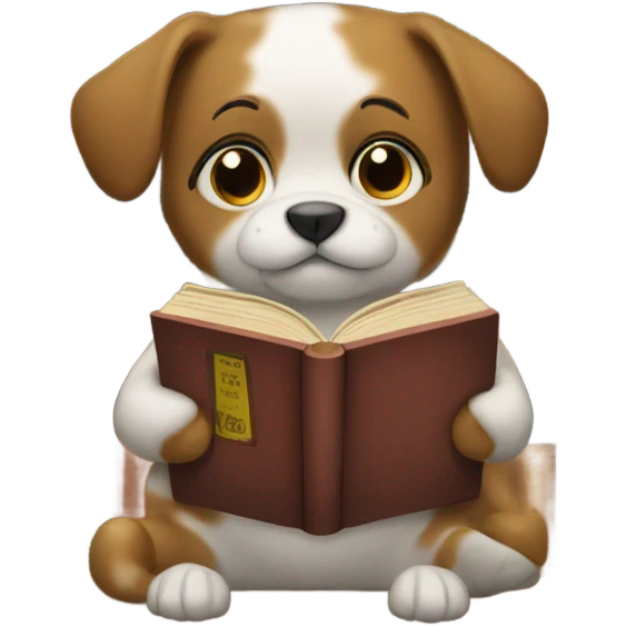 pets reading books emoji