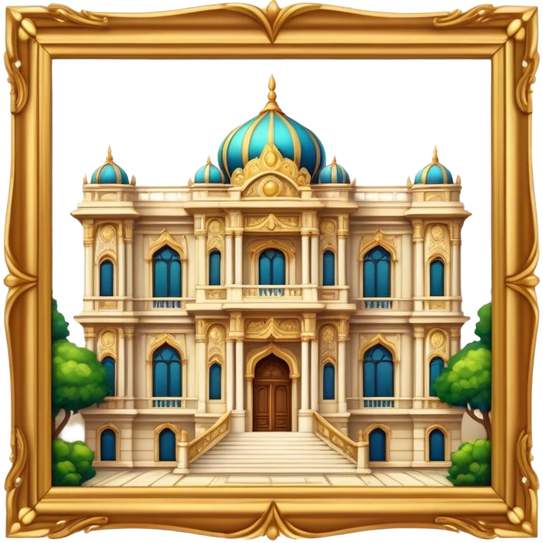 Cinematic Realistic Grand Palace Landmark Emoji, showcasing opulent palace architecture rendered with rich textures and regal, dynamic lighting. emoji