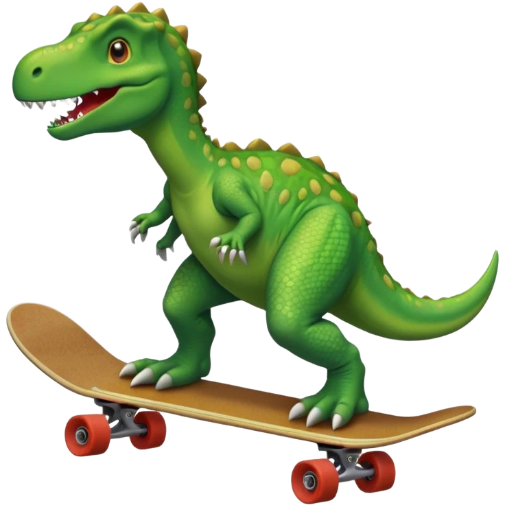 Dinosaur on a skateboard emoji