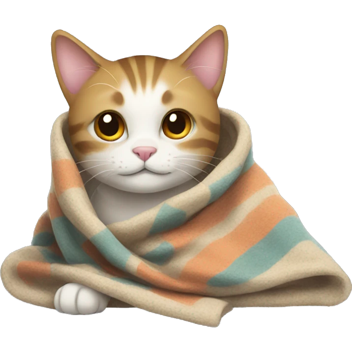 Cat with a blanket emoji
