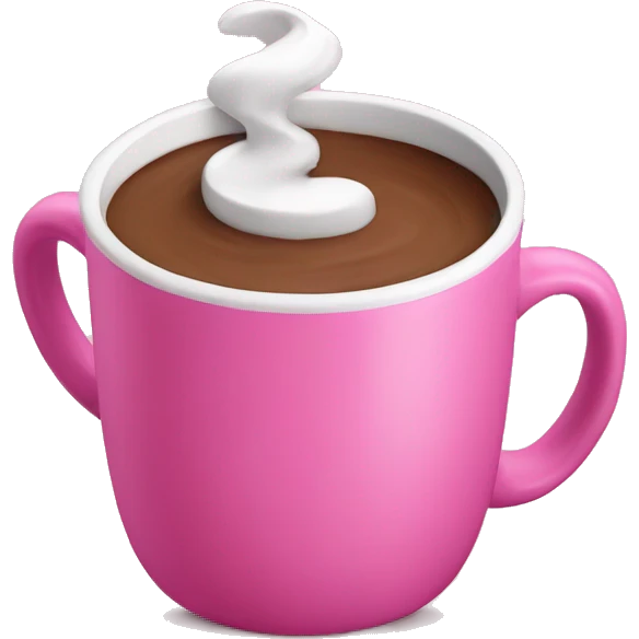 Hot chocolate in pink mug  emoji