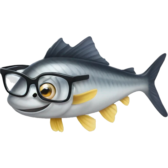 Herring with a glasses emoji