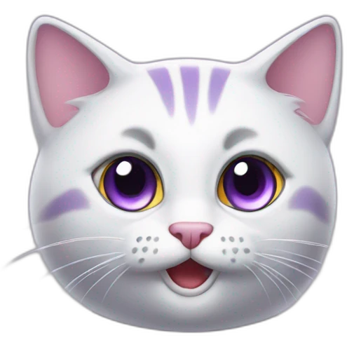 violet eyed cat car looking emoji
