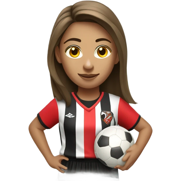 Girl soccer player with toros soccer uniform red and black  emoji