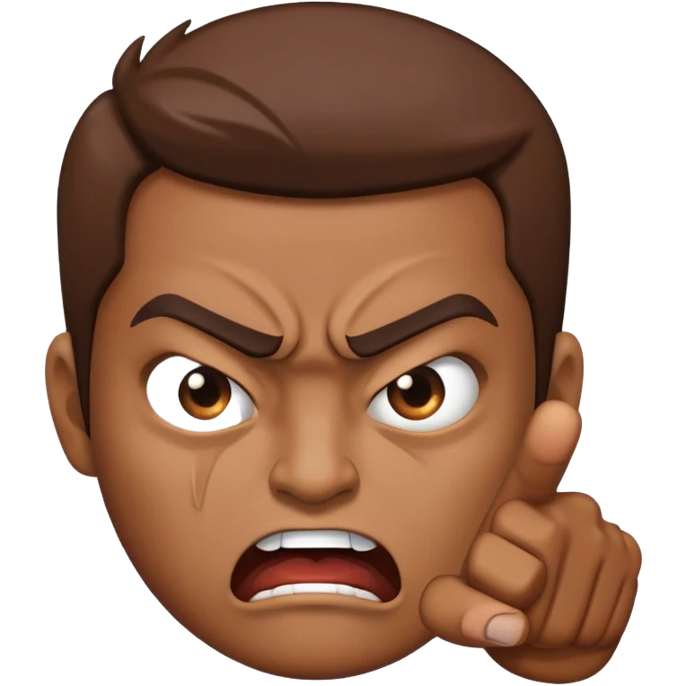 angry face pointing  emoji