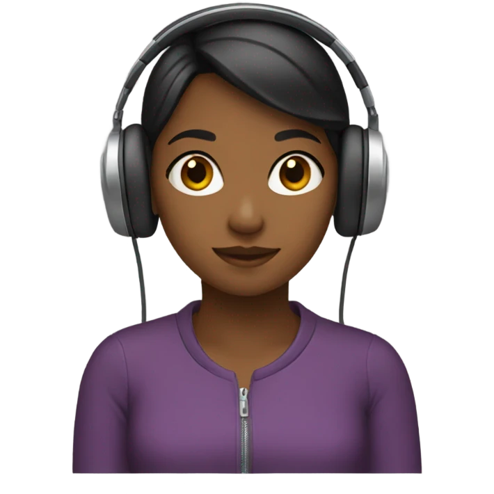 A girl with headphones  emoji