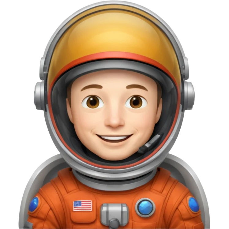 Elon Musk in the space Happy emoji