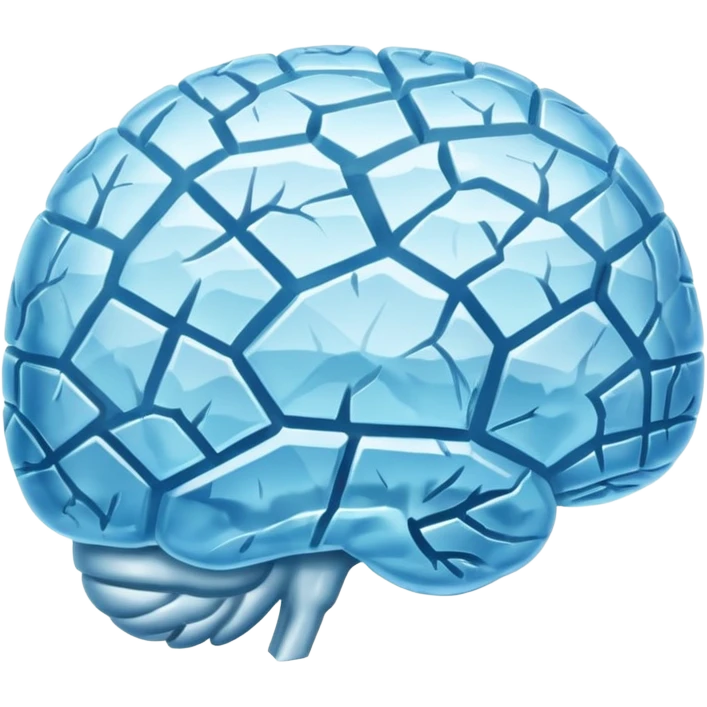 Ice cube brain shape emoji