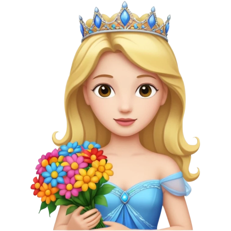 Princess holding flowers  emoji
