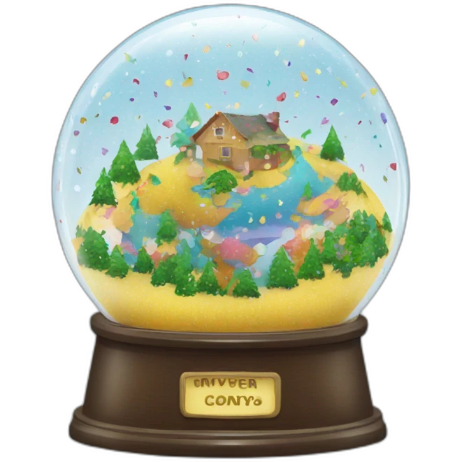 Confetti world snowglobe emoji